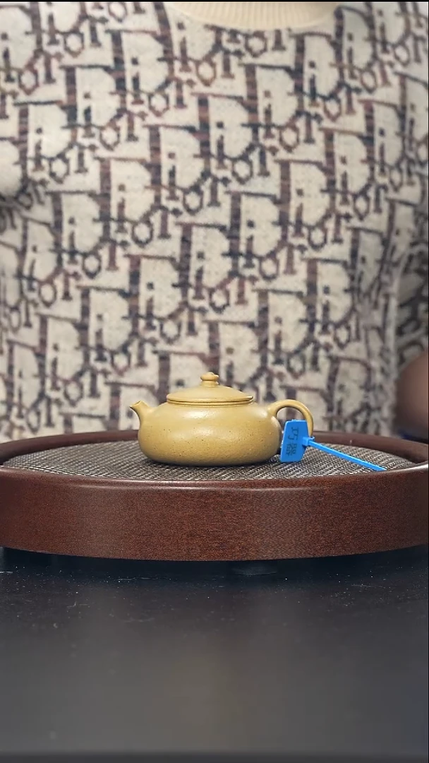 茶壶紫砂寒江-本绿30目-全手工微微瑕