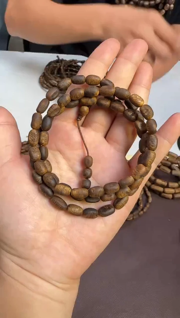 手串沉香纯天然窖藏款黄皮黑肉板头虫漏长串多样性发1