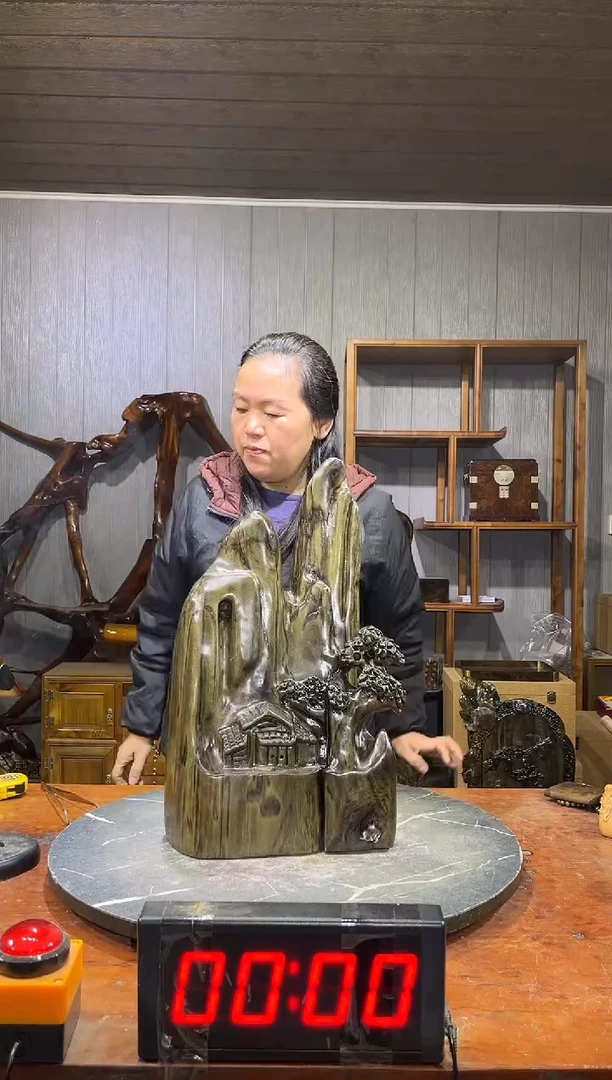 金丝楠沧***笑阴沉木山水倒流香