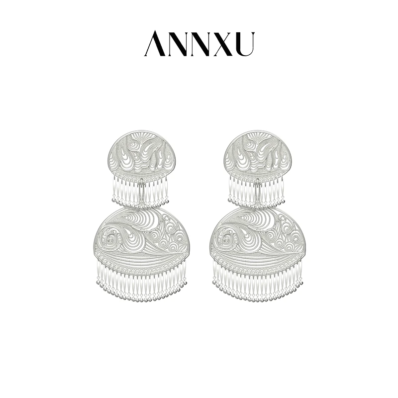 ANNXU 铜合金耳饰 葫芦系列福禄纹络耳钉