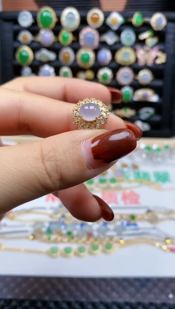 银S925镶嵌戒指翡翠265