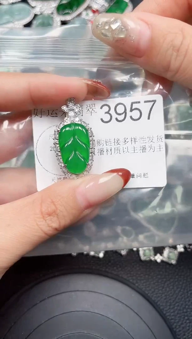 【闪购商品】翡翠颈饰未镶嵌吊坠赠皮绳3957