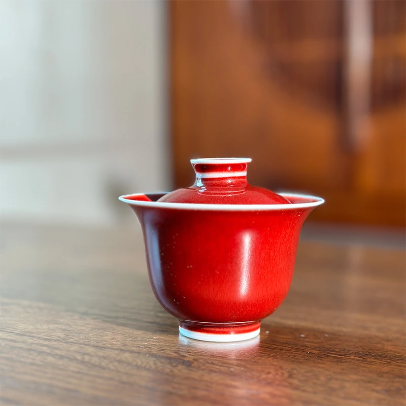 「郎红」盖碗 景德镇手作盖下120ml 【百味茶集】【陆寿义 手制】