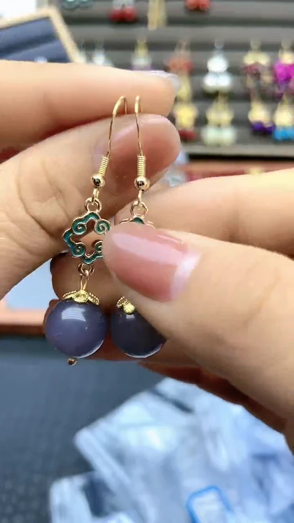 【闪购商品】和田玉耳饰银S925镶嵌999000