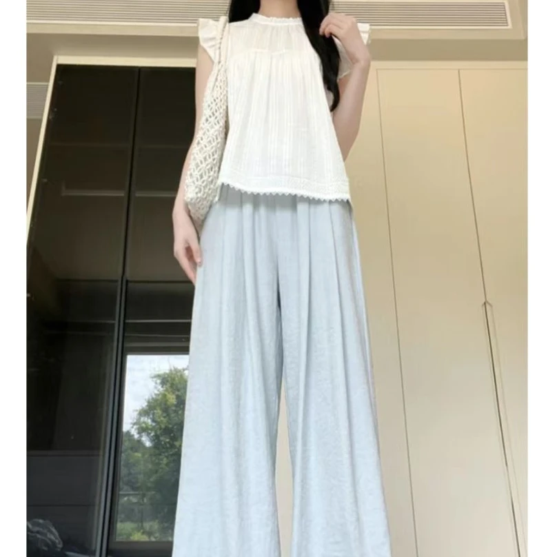 高腰窄版直筒裤女2025年早春季新款显高显瘦冰丝慵懒风休闲山本裤