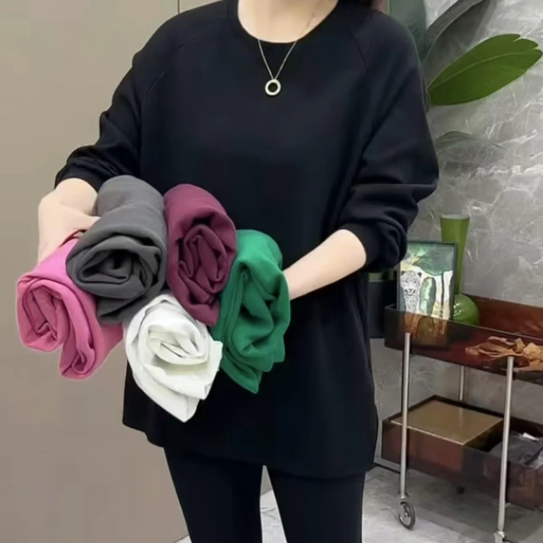 88纯色净版糖果色插肩显瘦新疆棉中长款T恤休闲百搭宽松时尚