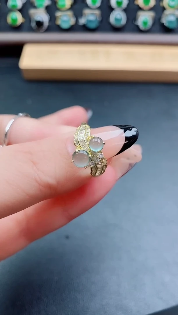 银S925镶嵌戒指翡翠1212