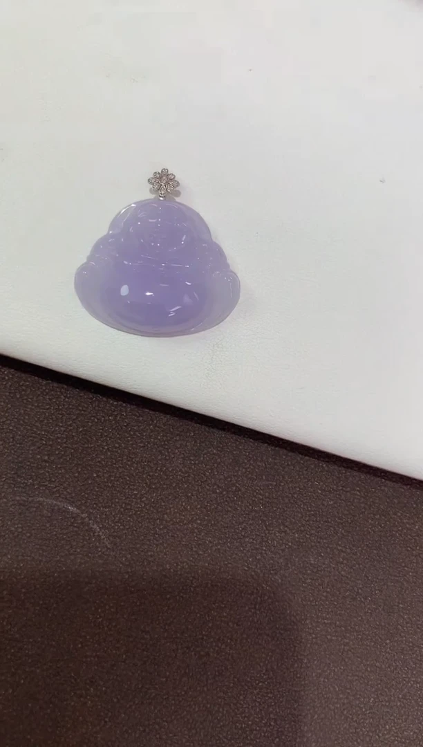 翡翠18K金镶嵌颈饰天然缅甸a货翡翠