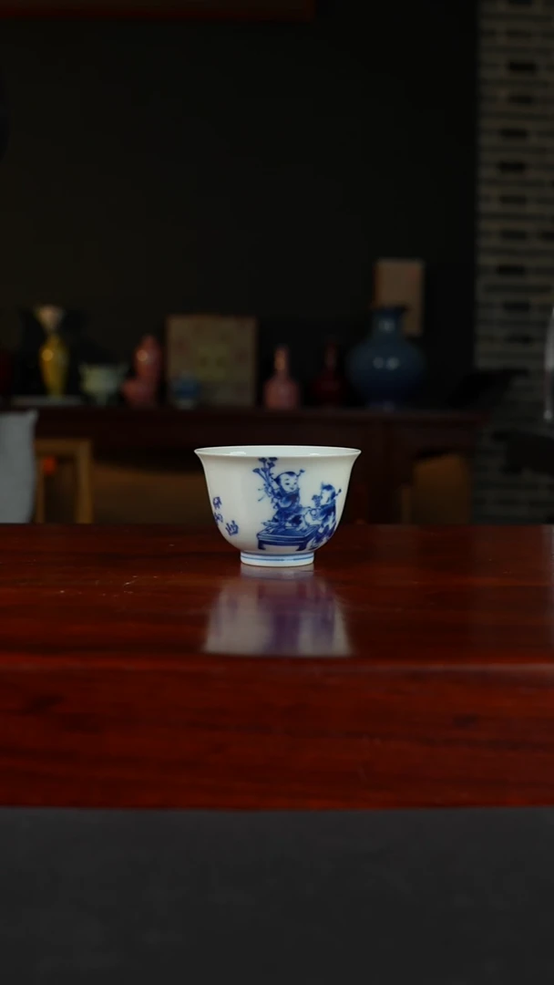 祖传窑真柴窑传承400年童子童趣小单杯