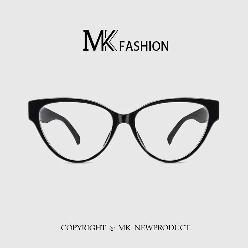 MK/明库黑色猫眼素颜神器防蓝光防辐射近视可配度数百搭