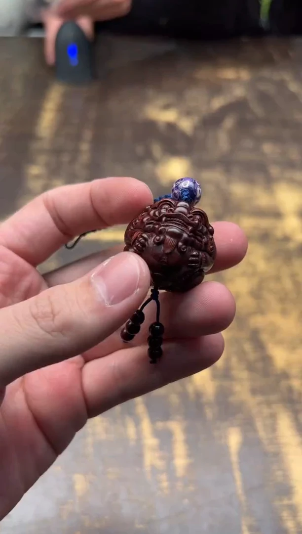 【闪购商品】小叶紫檀手串/手链配大漆小叶紫檀事事如意钥匙扣