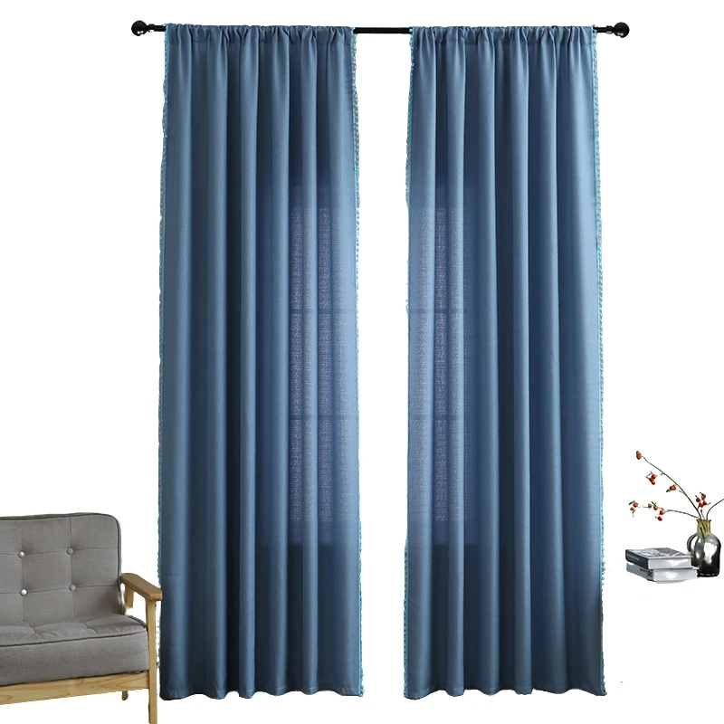 亚马逊热卖窗帘成品 美式小窗厨房帘半遮光窗帘 窗纱飘窗