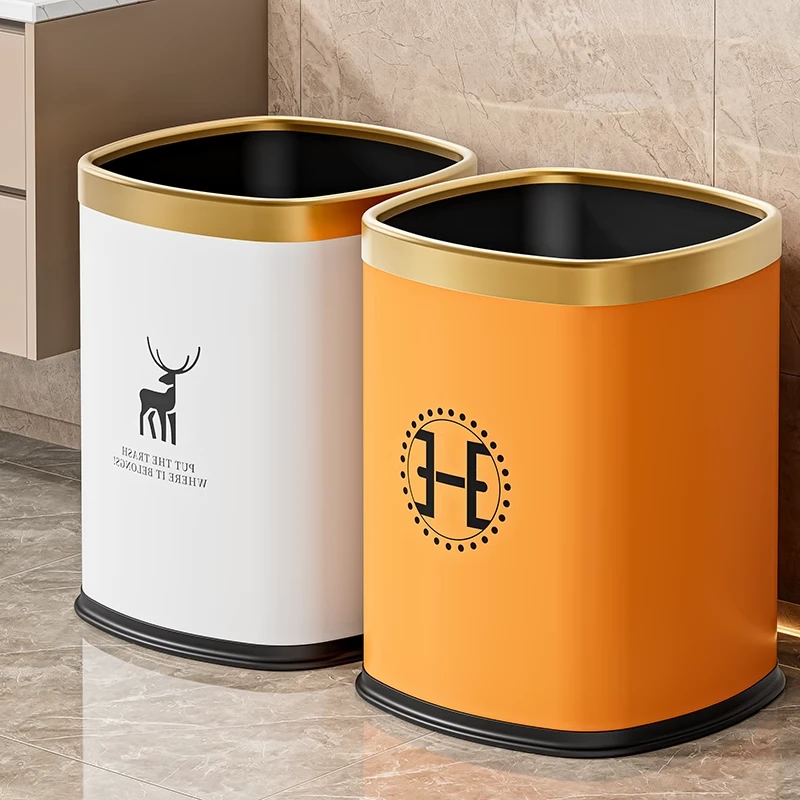 俏洁高档创意大容量垃圾桶客厅卧室卫生间家用高颜值轻奢ins纸篓
