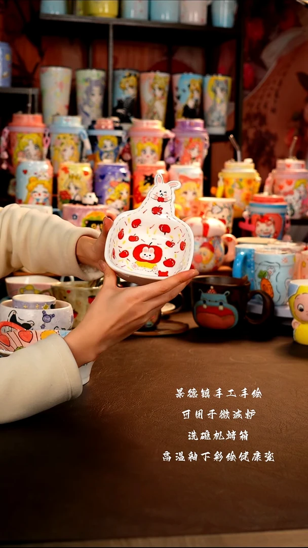 景德镇手工手绘陶瓷杯杯