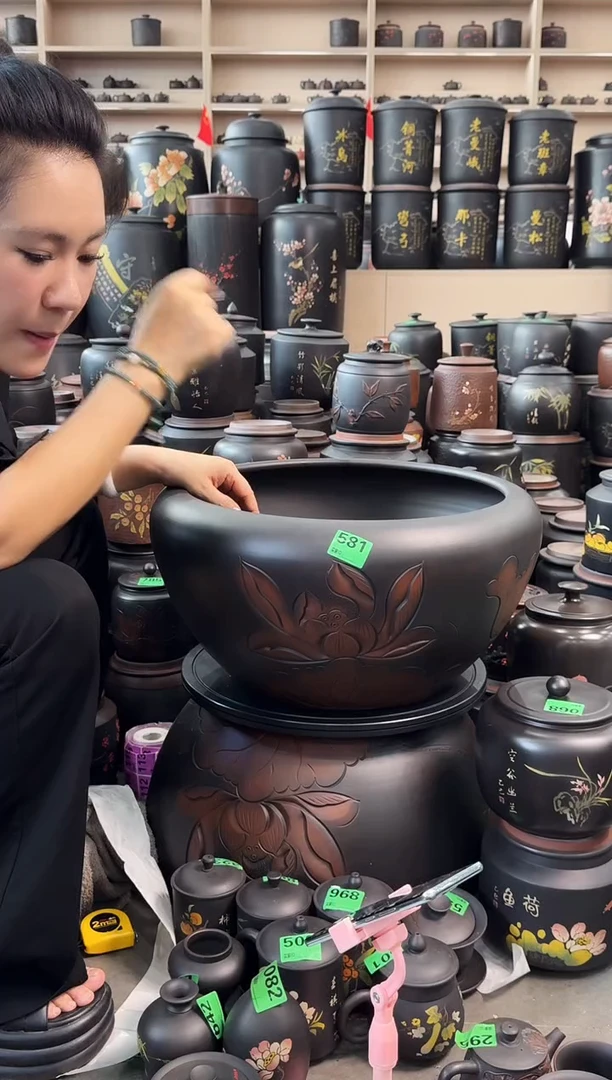 罐  风水缸 荷花   581