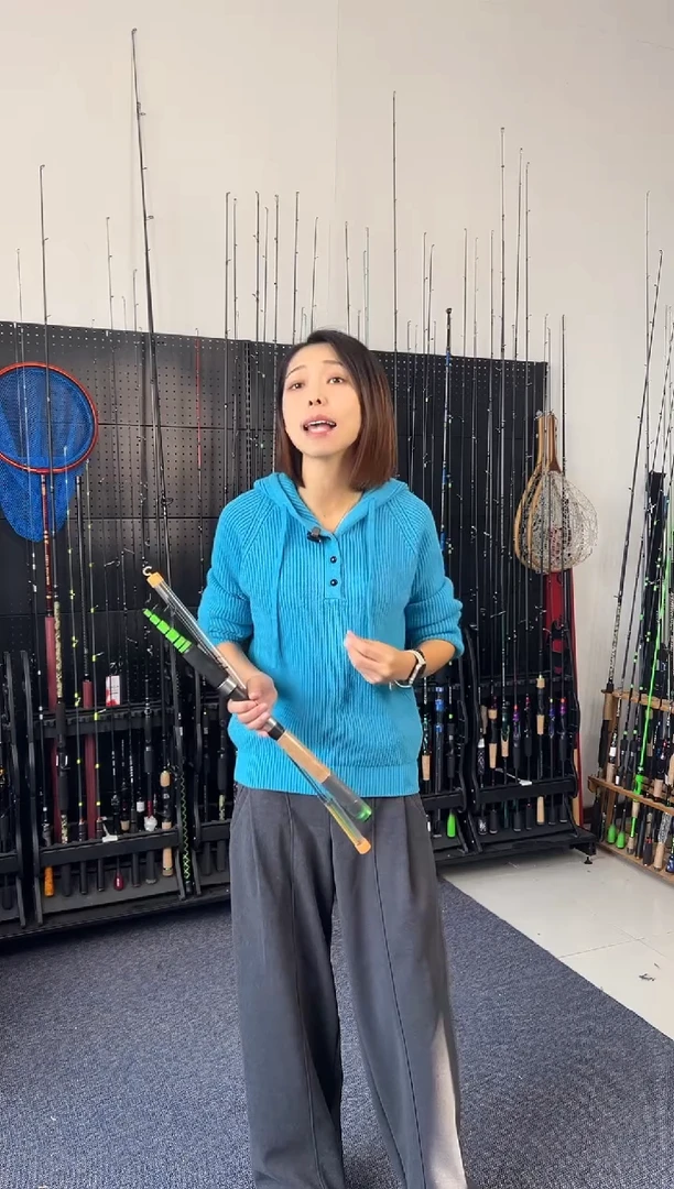 3m碳素绿色伸缩飞德杆3米直柄（瑕疵尾货竿，没有售后，介意勿拍）