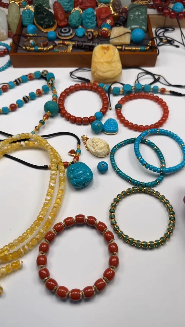 18K金镶嵌手串手串南红玛瑙可*～手串手串