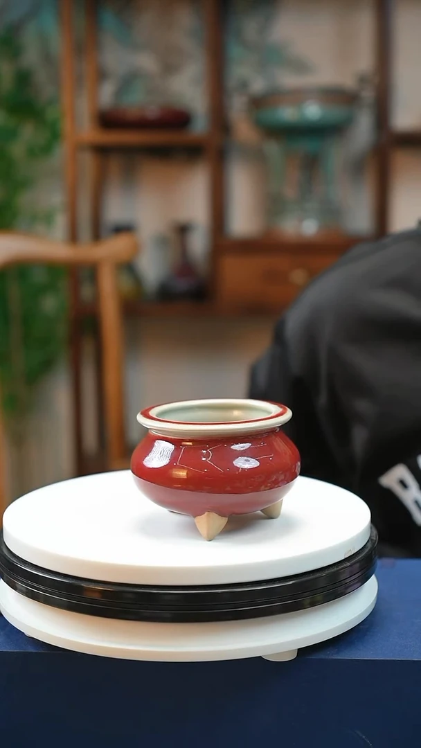 钧瓷 钧红  香炉