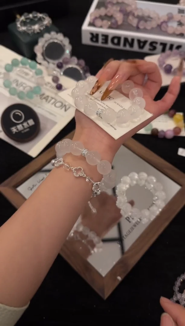 合金手链水晶奶白晶x3596