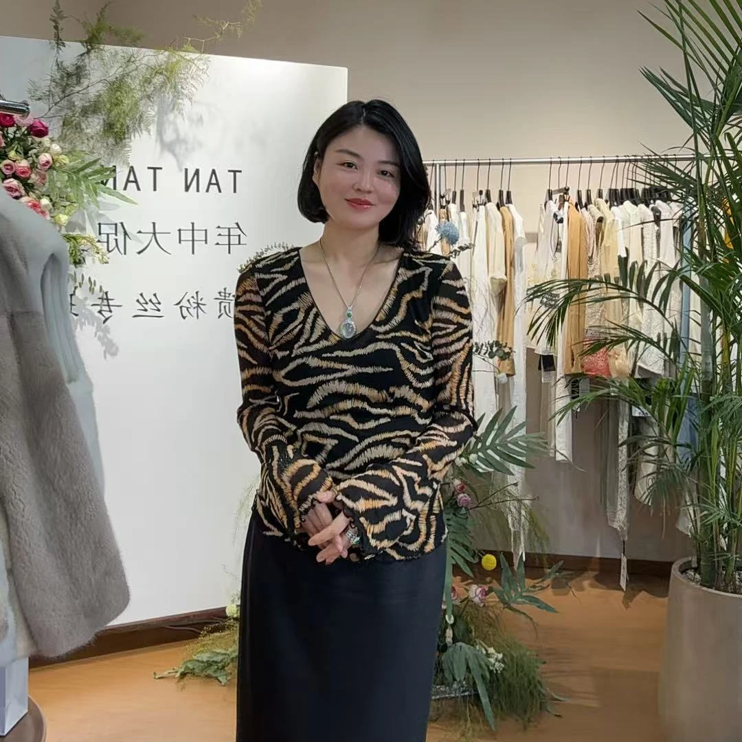 TANTAN 气质时尚斑马纹条纹长袖衬衣2839