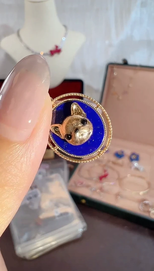 青金石18K金镶嵌颈饰BN15381#-Y#18