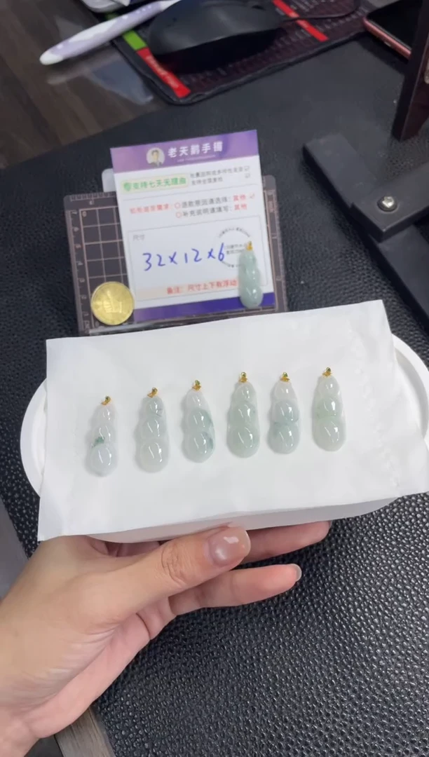 18K金镶嵌挂件翡翠豆子F9配绳/多样性发其一ZBCP