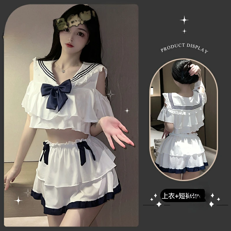 小柠檬白色性感睡衣