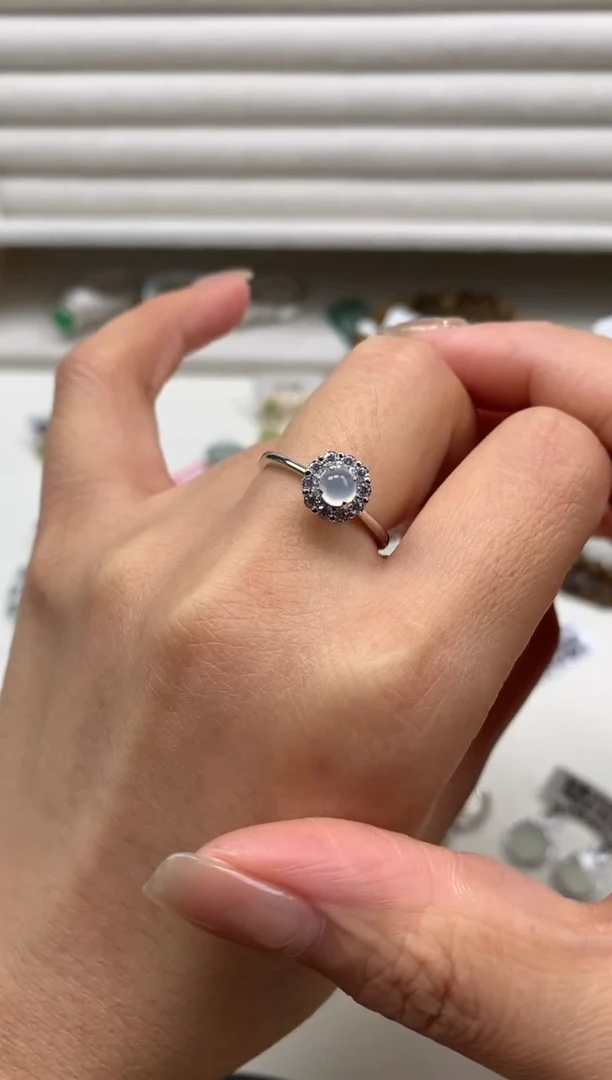 银S925镶嵌戒指翡翠2