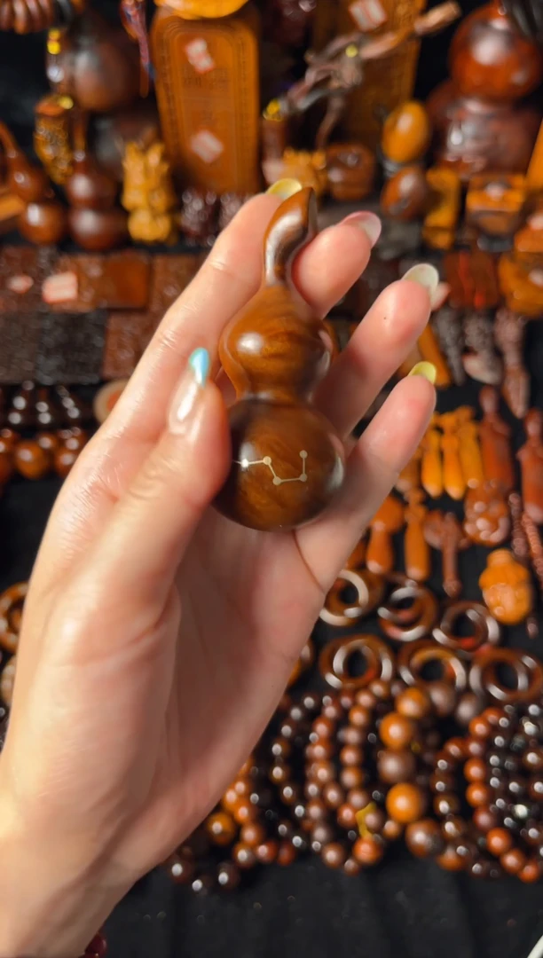 木枣木直播间专属-老料镶银七星葫芦