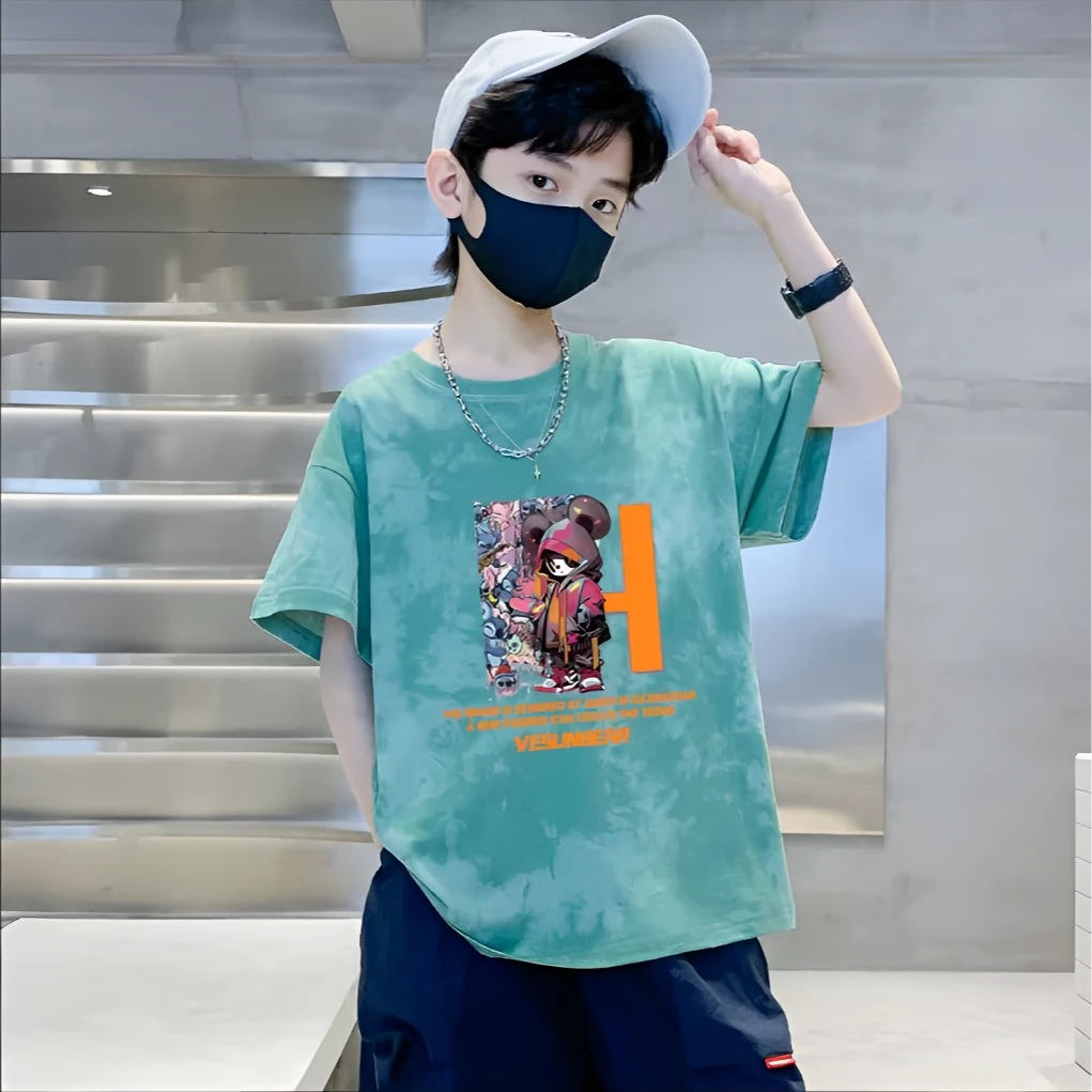 【100%纯棉】儿童T恤短袖2025年夏季新款中大童男童夏款男孩半袖潮T