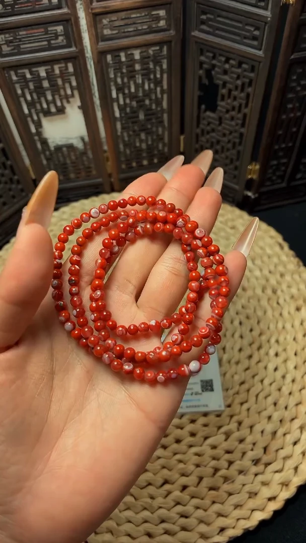 未镶嵌多圈南红玛瑙4mm天眼多圈