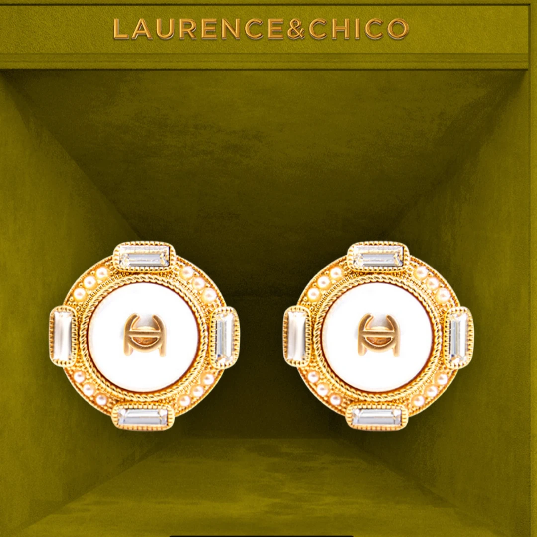 非金属铅玻璃耳饰 松果系列珍珠耳夹C3AE10842008