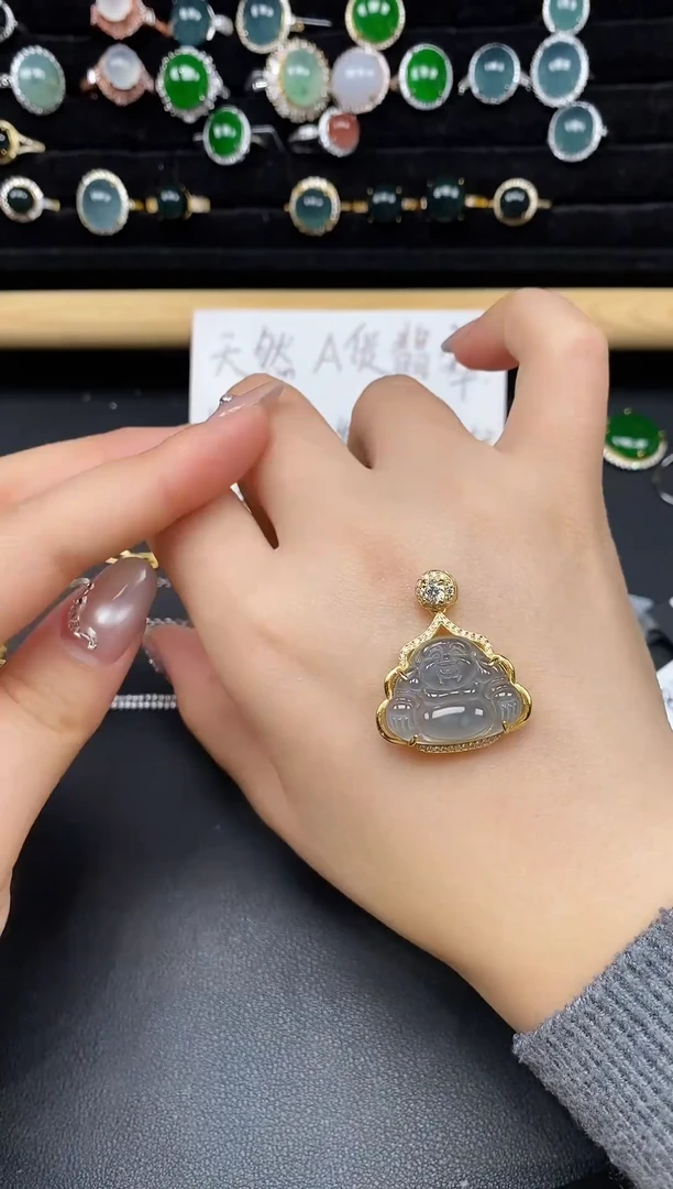 银S925镶嵌戒指翡翠86558