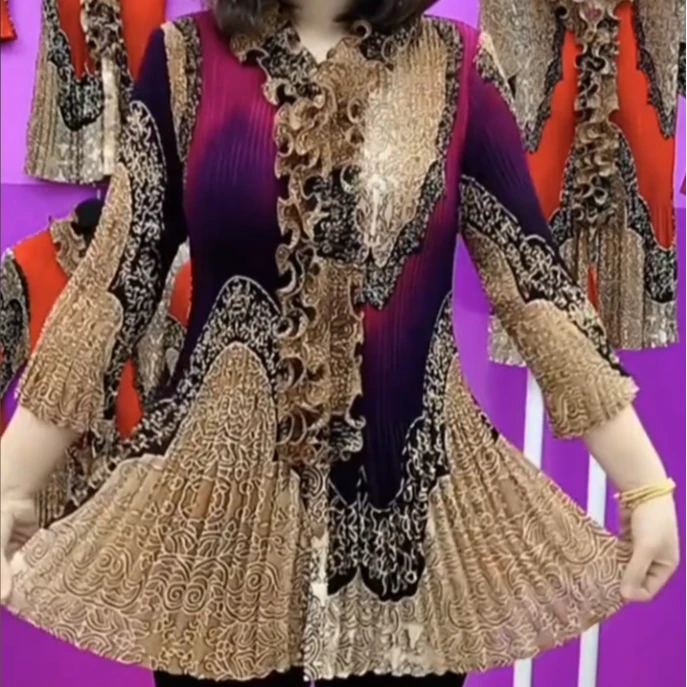 2025春秋季新款大码时尚显瘦气质妈妈上衣