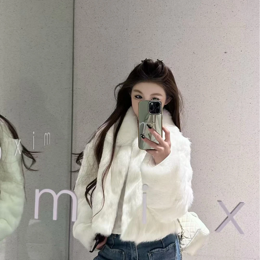 【小番茄专属】短款兔毛皮毛一体外套