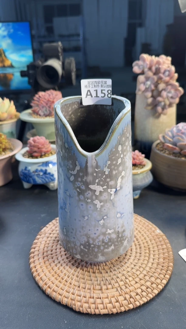 瓷片泥泥多肉花盆158