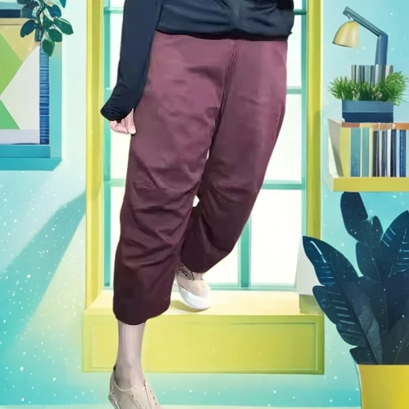 2025年新款夏季薄款酒红色高腰直筒牛仔裤女小个子显瘦弯刀香蕉裤