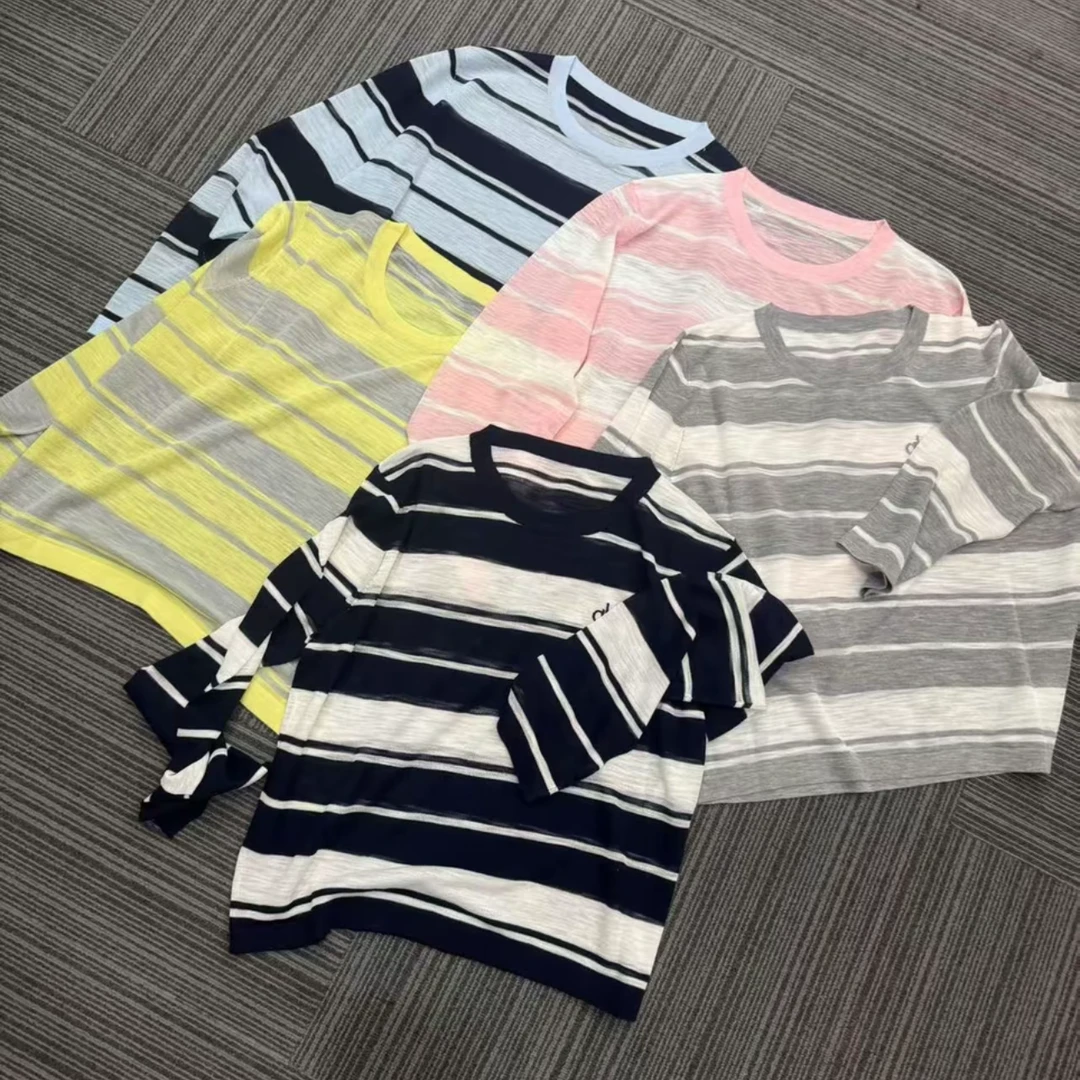 韩版休闲条纹长袖防晒罩衫女2025夏季新款简约时尚气质百搭休闲