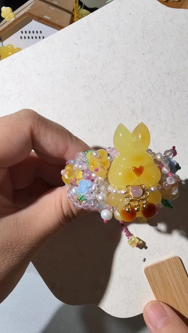 手链蜜蜡未镶嵌蜜蜡小兔繁花手链