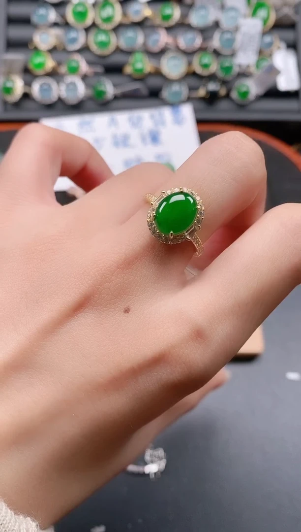 银S925镶嵌戒指翡翠1111