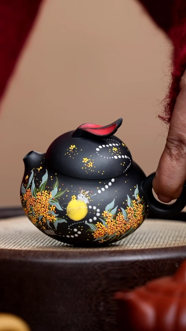 茶壶紫砂云雾天青月桂兔子壶