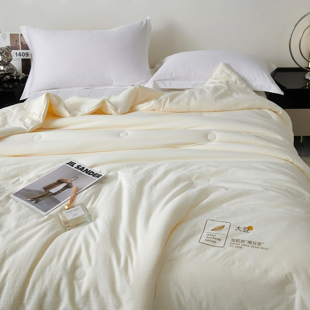 希美鲜豆因子提花四季被亲肤单人