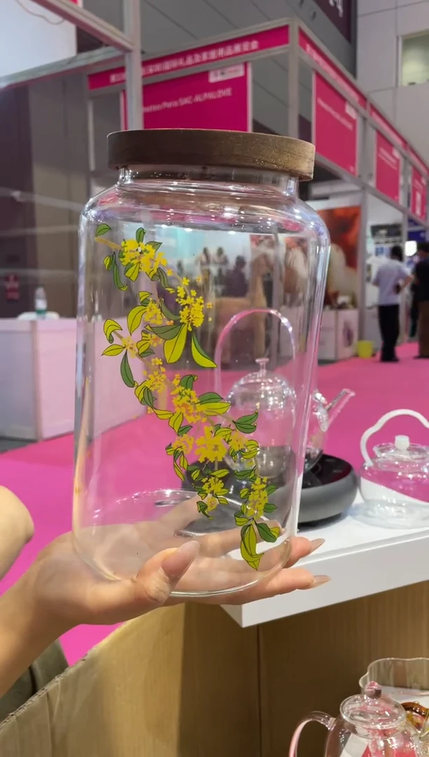 手工艺品琉璃2800毫升桂花大茶叶罐啊啊