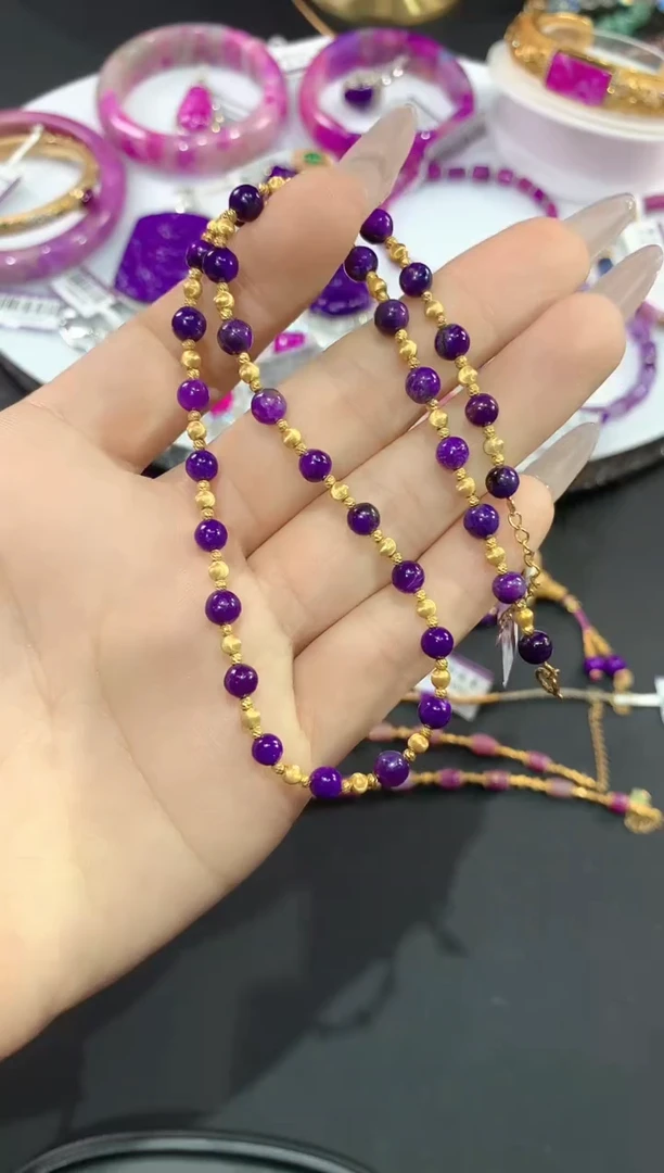 苏纪石（舒俱来）18K金镶嵌.项链