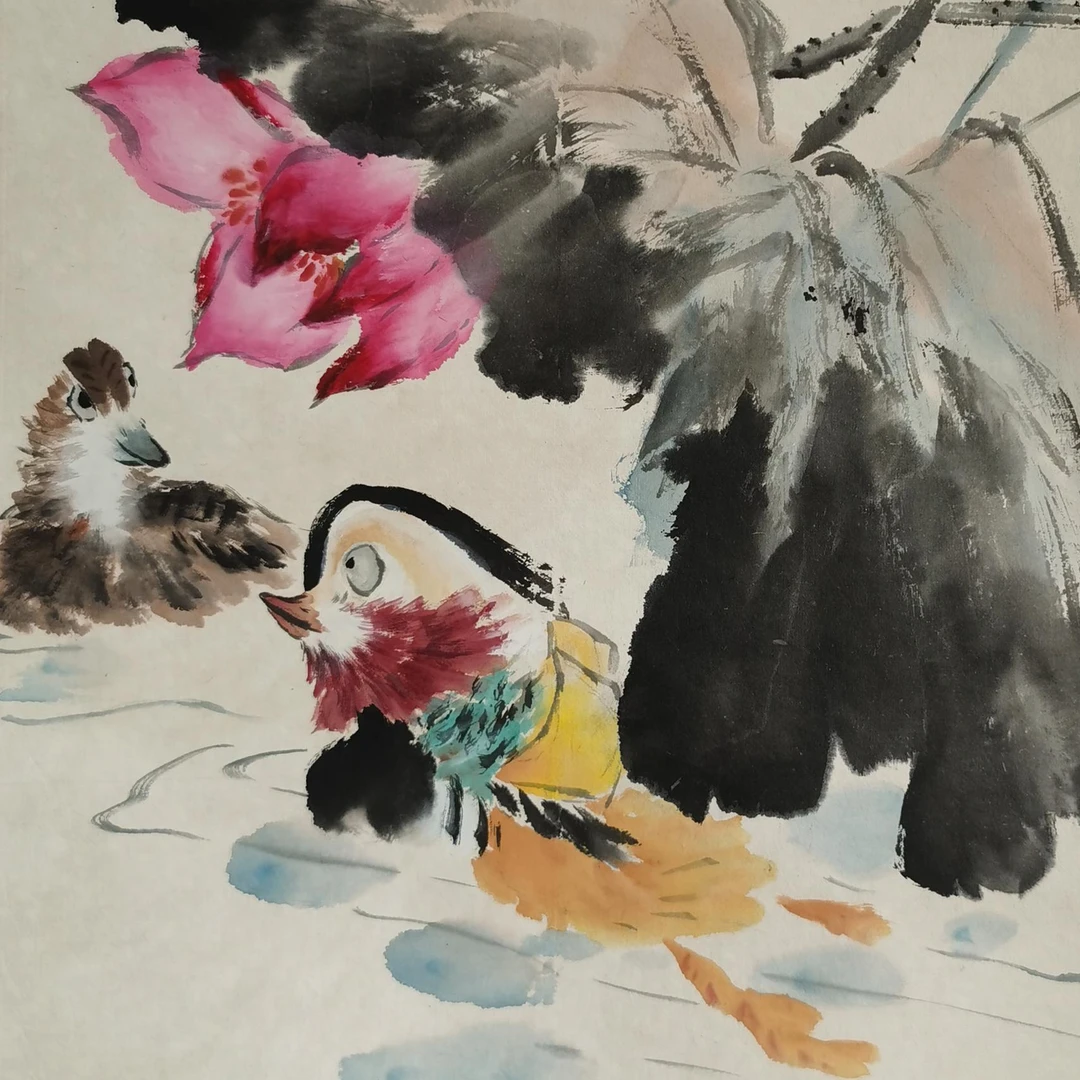 【辽拍】V250709-2-146《花鸟》（1.7平尺) 纸本镜片 ws101