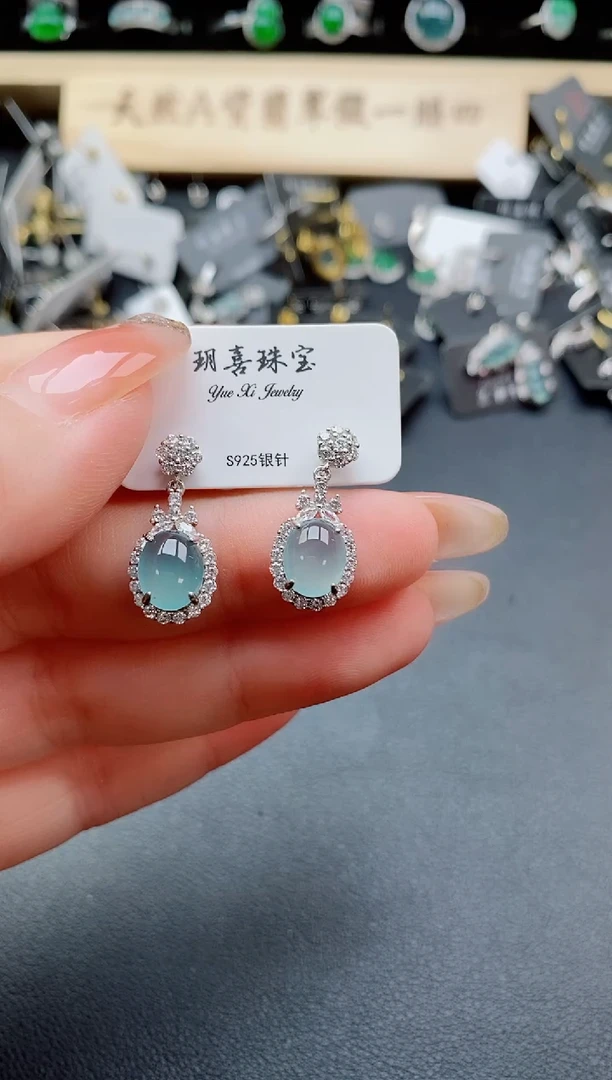 银S925镶嵌戒指翡翠1
