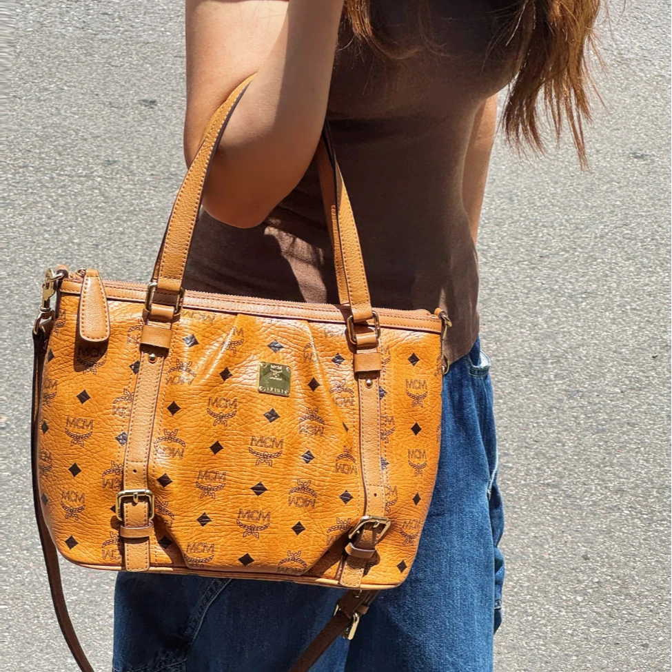 95新 MCM 干邑色派拉蒙包/ZH12508509/8509