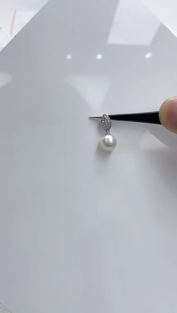 【闪购商品】海水珍珠吊坠(不含链)银S925镶嵌海水珍珠吊坠