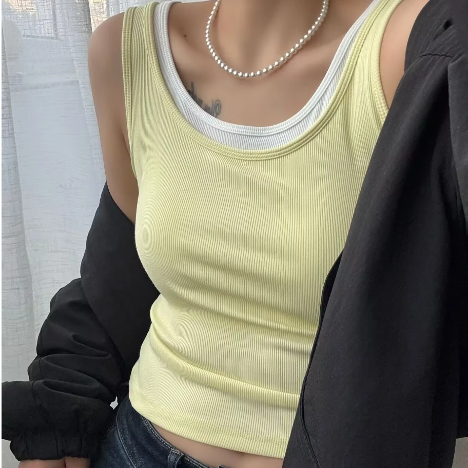 假两件背心舒适百搭时尚#6608