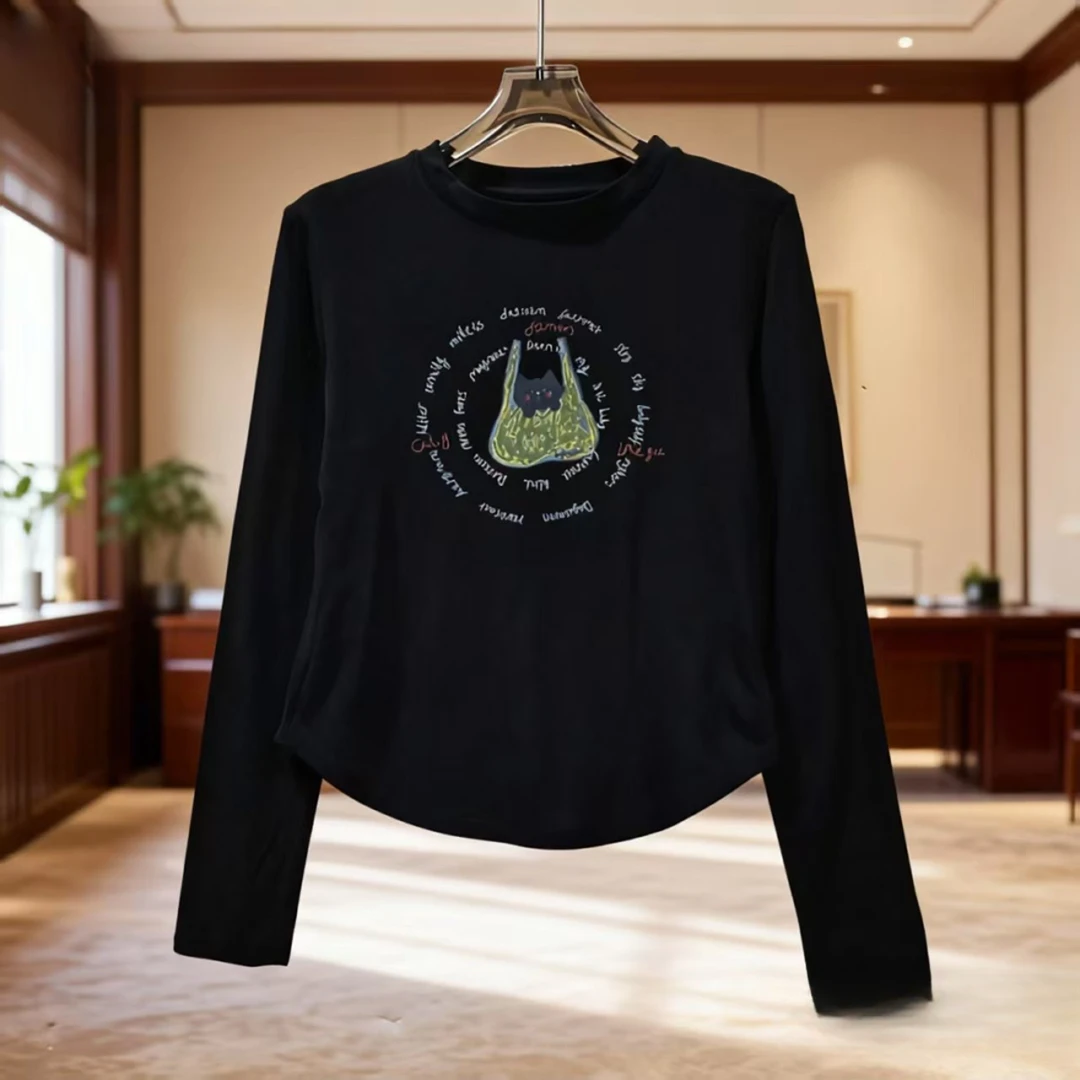 媛媛家百搭时尚T恤12049长袖休闲秋冬款